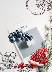 Blueberries and pomegranate